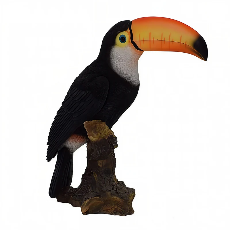 TOUCAN ON STUMP™ – EXOTIC POLYRESIN STATUE – 87778