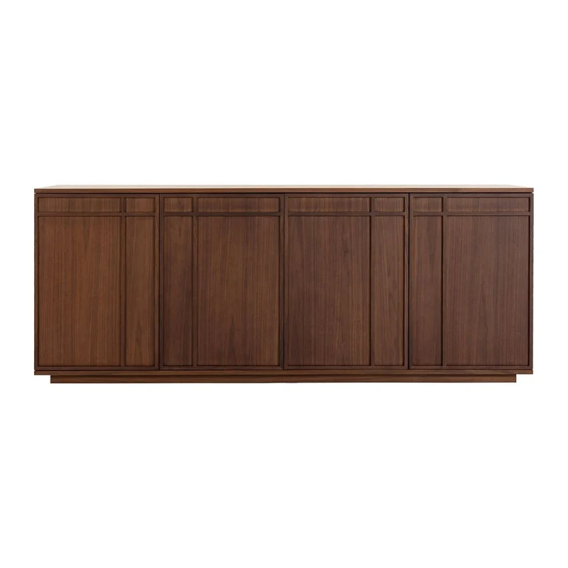 Meuble bas 4 portes placage noyer