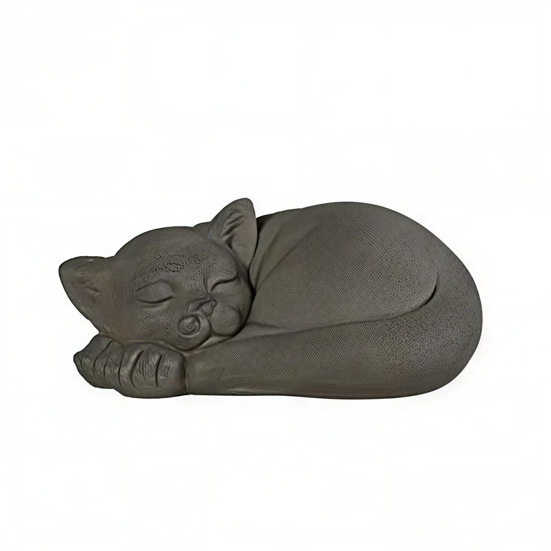 GRACEFUL SLUMBER™ – CURLED SLEEPING CAT SCULPTURE – 77131-A