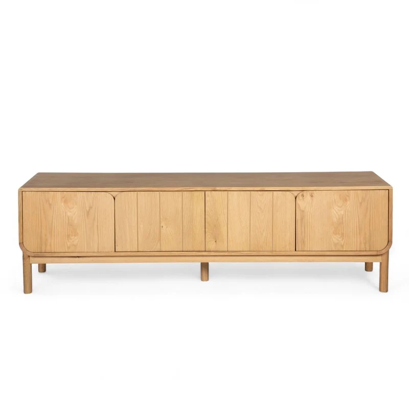 Meuble télé 180 cm 4 portes en chêne naturel