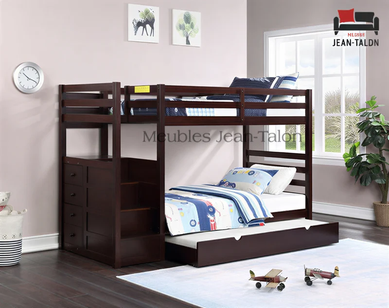 SUMMIT LANE™ – SINGLE OVER DOUBLE STAIRCASE BUNK BED – B-1890-EK