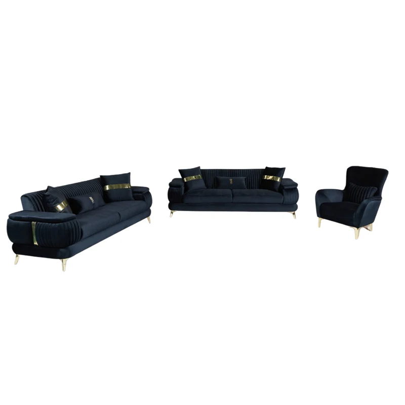 ECLIPSE NOIR™ – MULTI-FUNCTION VELVET SOFA SET – G-6074