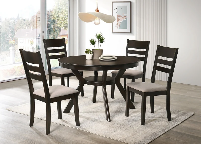 Espresso Round Dining Set – Model T-1085