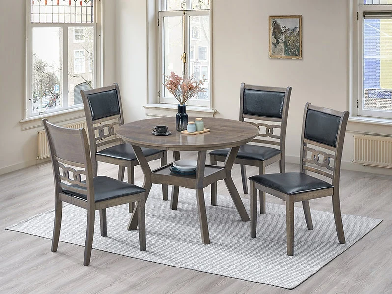 Round Antique Grey Dining Set – Model T-1079