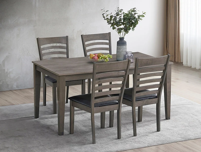 Antique Grey Ladder Back Dining Set – Model T-1080
