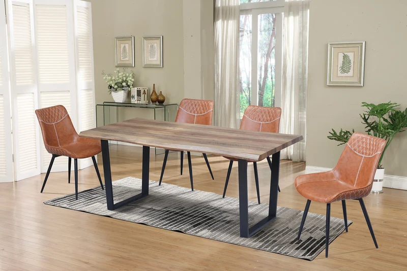 Rustic Faux Live Edge Dining Set – Model T-1810
