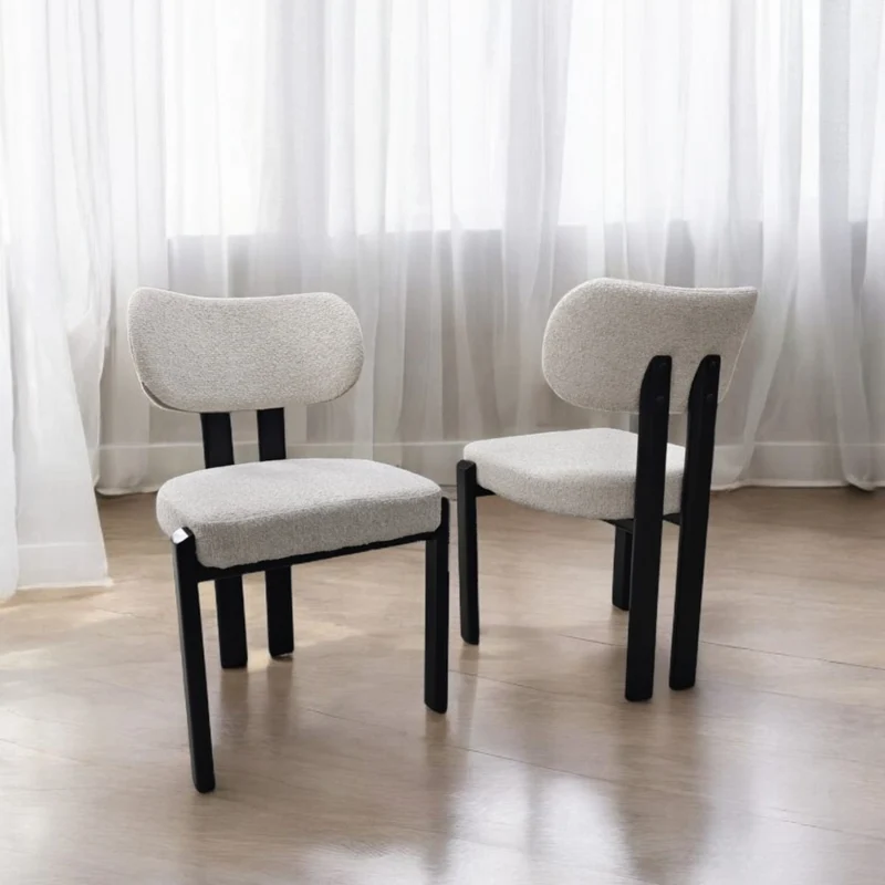 Chaise Hera Noir tissu Chenille