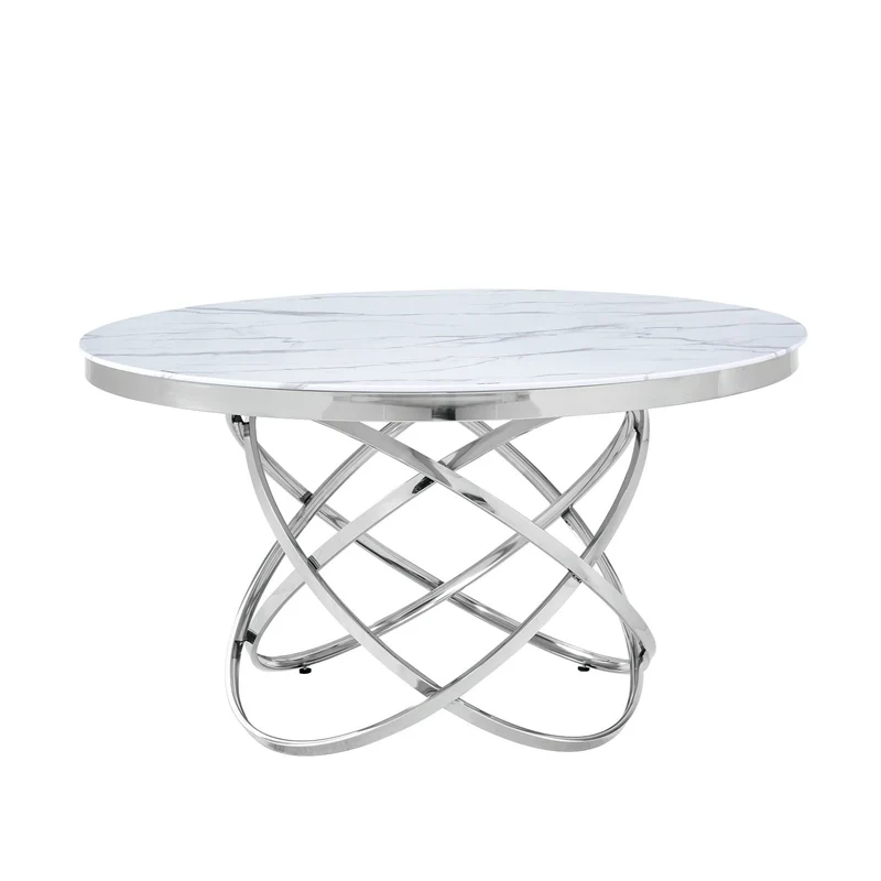 Table à manger Bagatelle Argent Marbre blanc
