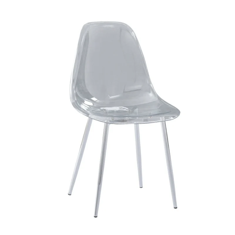Chaise Maya - Structure Argentée Transparent Style Scandinave