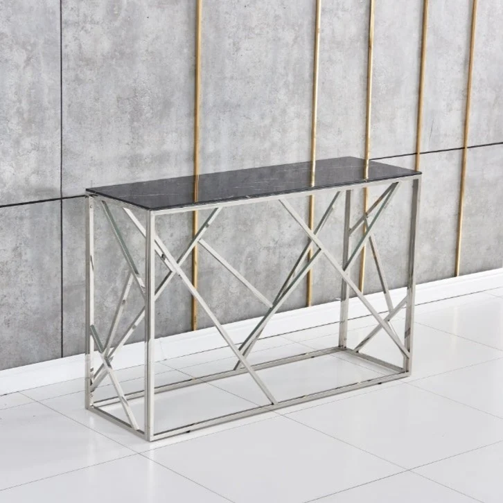 Console Geomag Argent Marbre noir