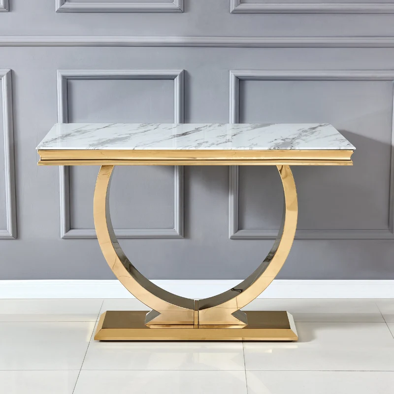 Console Omega Or Marbre blanc