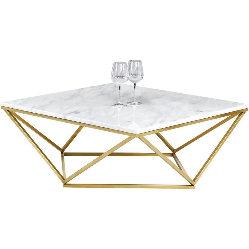 Table basse Karla Or Marbre blanc