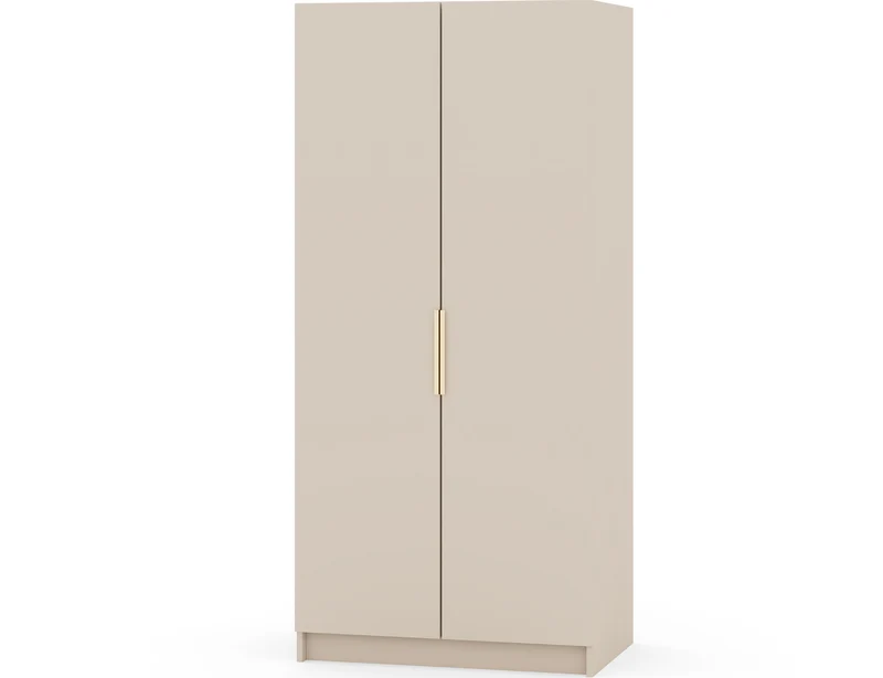Armoire dressing Léana 100 cm – 2 portes, penderie, étagères, avec ou sans miroir