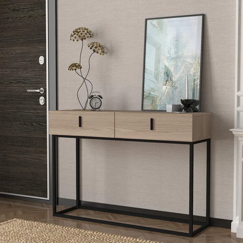 Console d’entrée CORDOUE – Bois & Acier – 2 tiroirs - 120cm