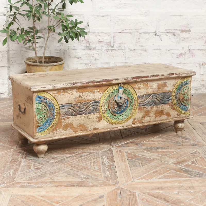 Coffre en bois d’acacia — 47.3×17×18" — PA18775