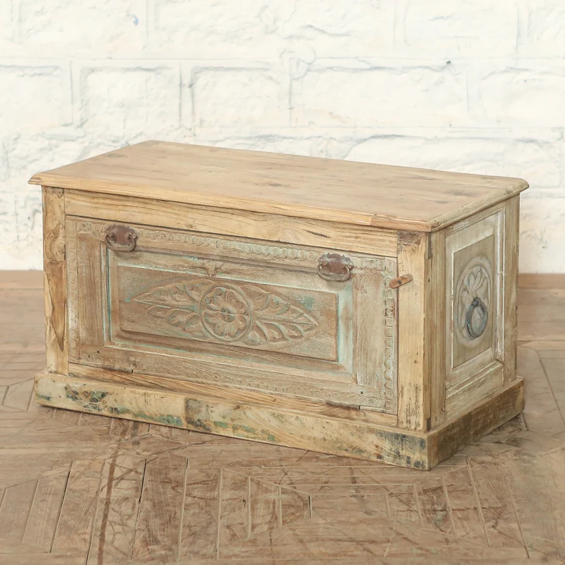 Coffre en bois de teck — 33×16×18" — PA32566