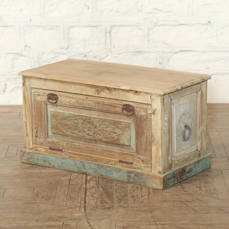 Coffre en teck et bois d’acacia — 33×16×17" — PA32574
