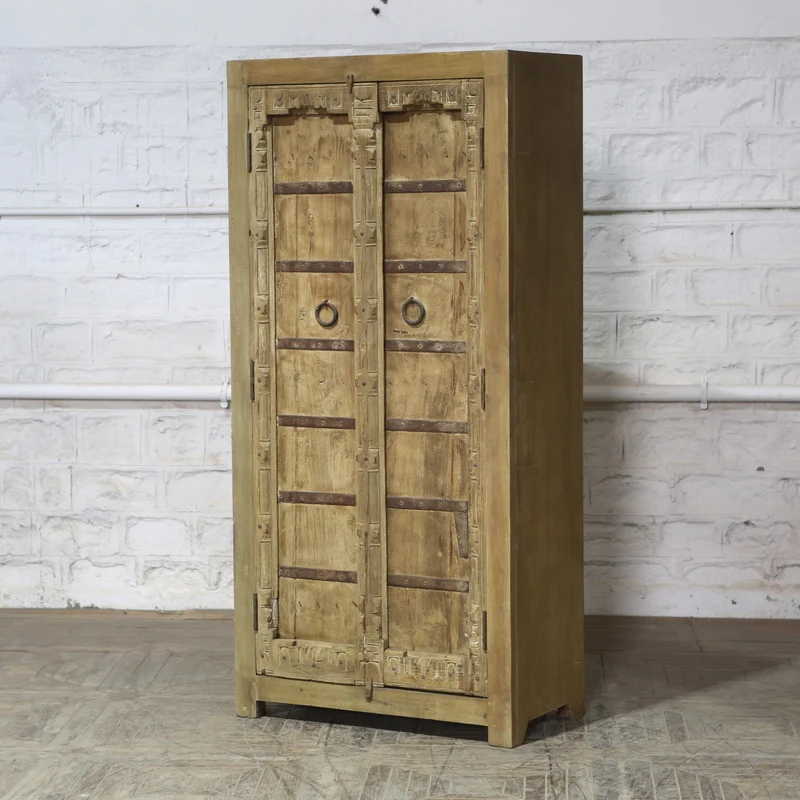 Armoire 2 portes en teck et manguier — 34×18×71" — PA32707