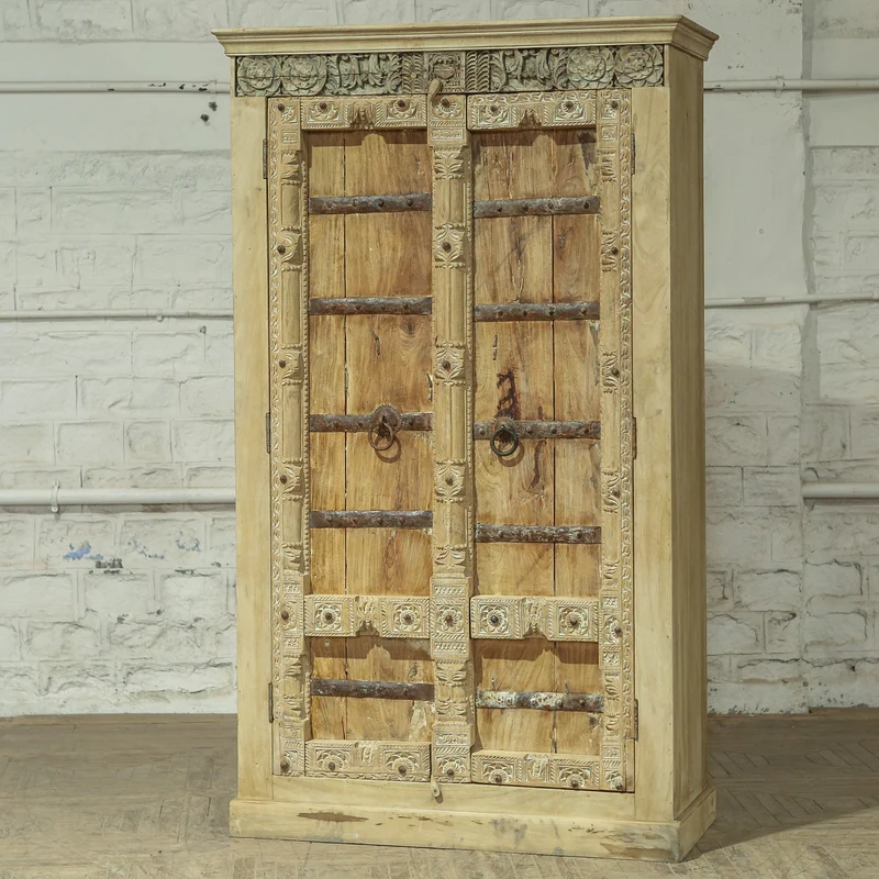 Armoire 2 portes en teck et manguier — 49×22×84" — PA32987