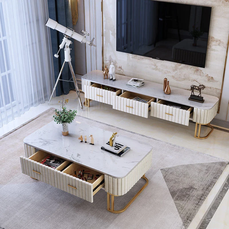Pack Meuble TV + Table Basse effet marbre 2024
