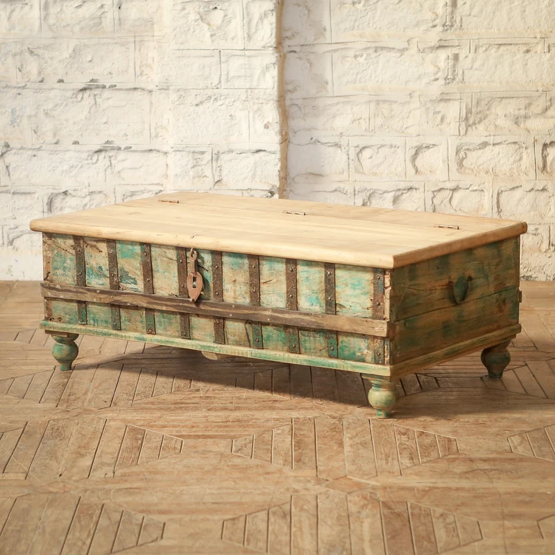 Coffre en teck et bois d’acacia — 49×29×18" — PA34491