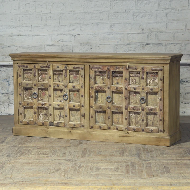 Buffet 4 portes en teck et manguier — 78×18×38" — PA34631