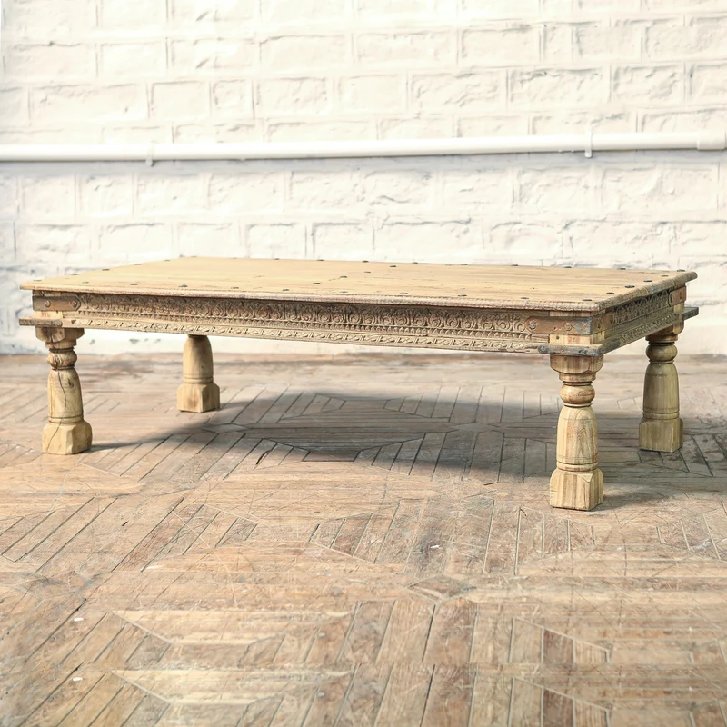 Table basse en bois de teck — 62×29.6×17.6" — PA34716