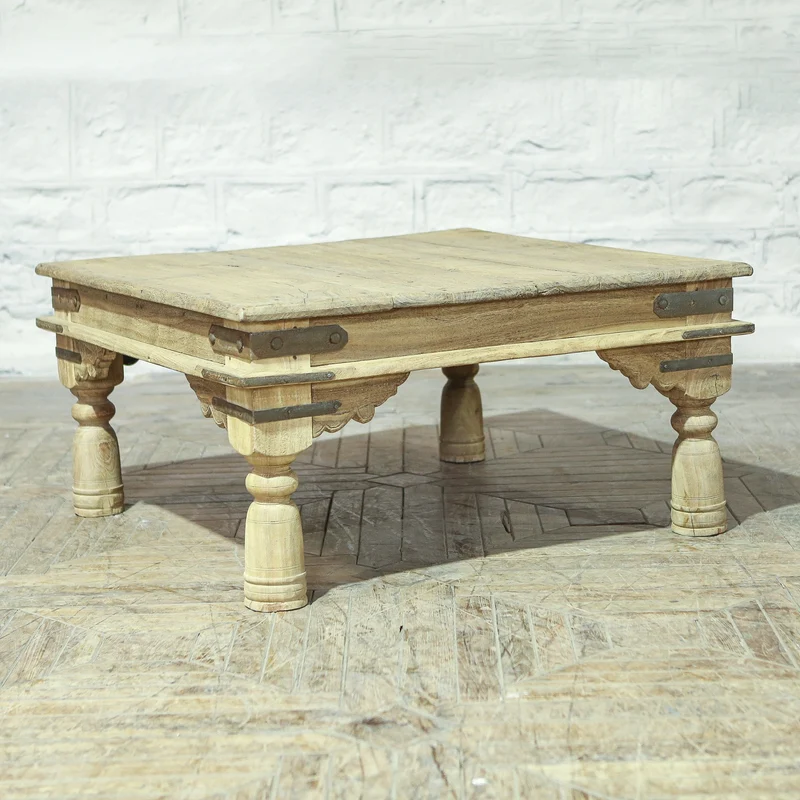 Table basse en teck et manguier — 35.8×35.8×18" — PA34738