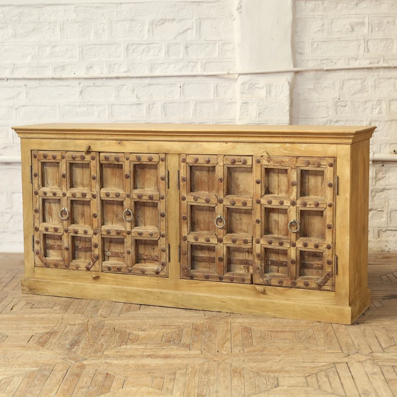 Buffet 4 portes en teck et manguier — 86×19.8×42" — PA35502