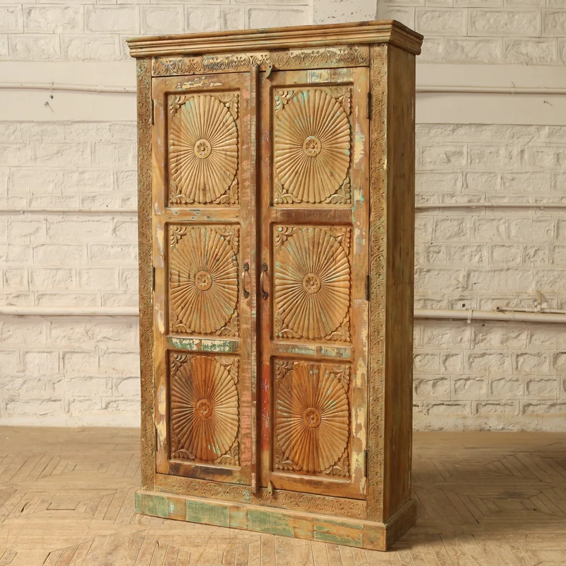 Armoire 2 portes en teck et manguier — 48×17×84.3" — PA35647