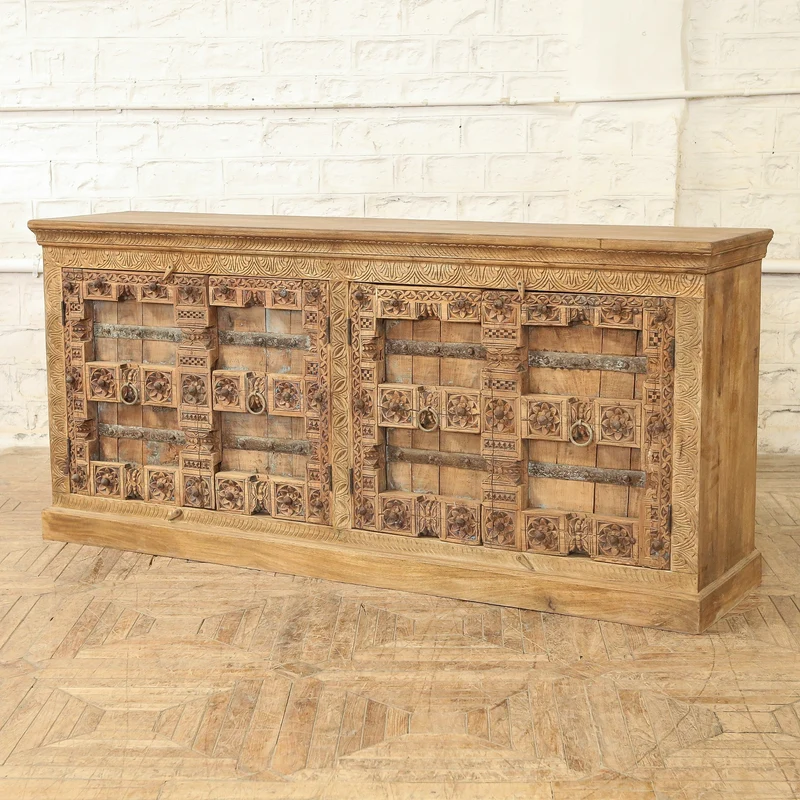 Buffet 4 portes en teck et manguier — 88×20×40" — PA35755