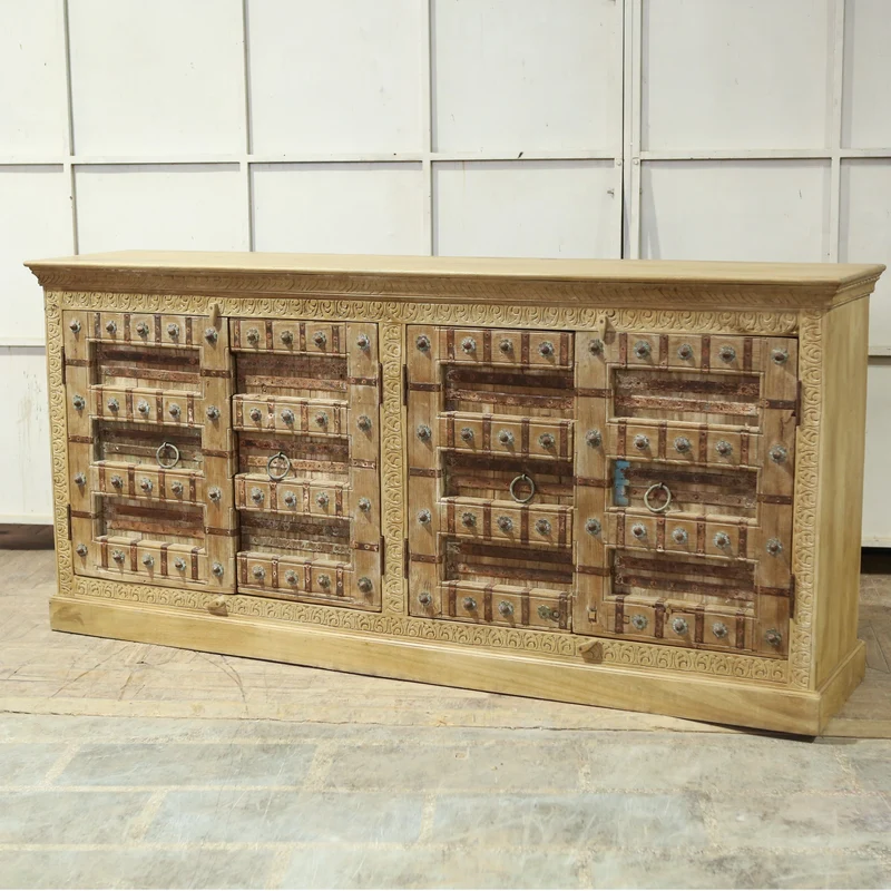 Buffet 4 portes en teck et manguier — 89×20×42" — PA37177