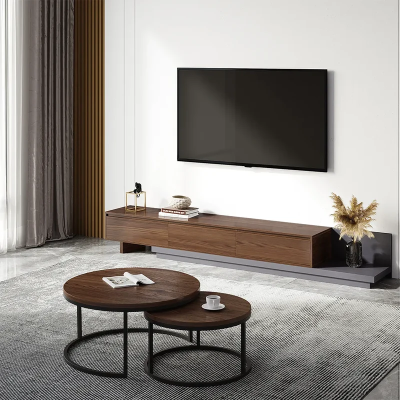 Fero Meuble TV en Noyer et Gris