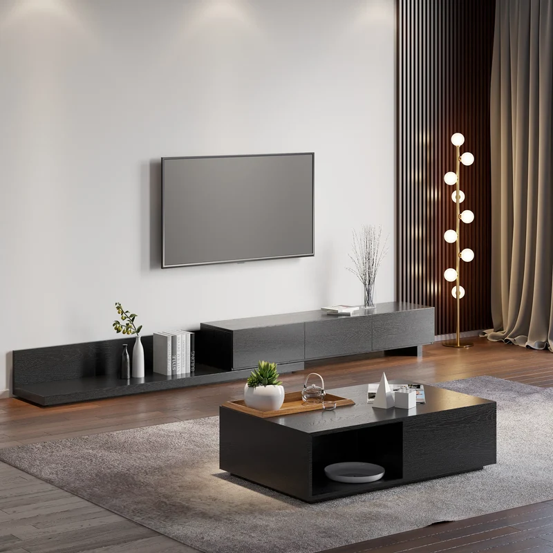 Kayla Meuble TV Moderne en Bois Noir