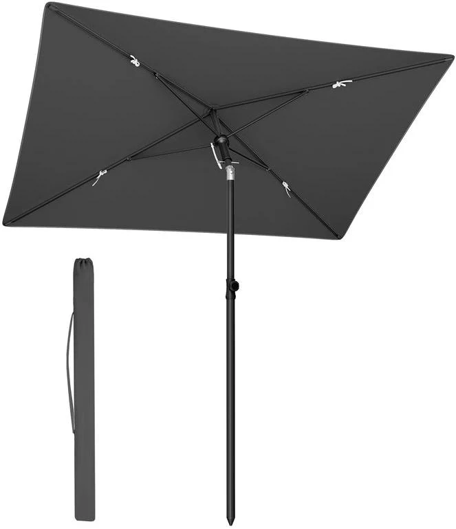 Parasol de balcon pliable extérieur 190 x 120 x 230 cm protection UPF 50+ design contemporain en polyester gris 12_0012430