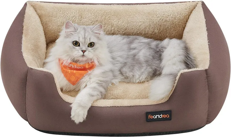 Panier pour chiens coussin amovible réversible bords surélevés 60 x 50 x 20 cm en tissu oxford kaki 12_0010986