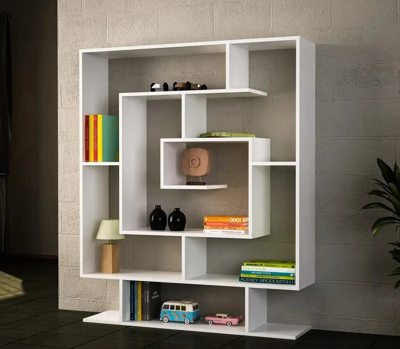 Bibliothèque ÉLÉGANLIVRES en Blanc - Design Moderne - Rangement & Déco Élégant
