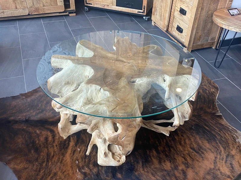 Table basse racine teck Ø 32" NATURE
