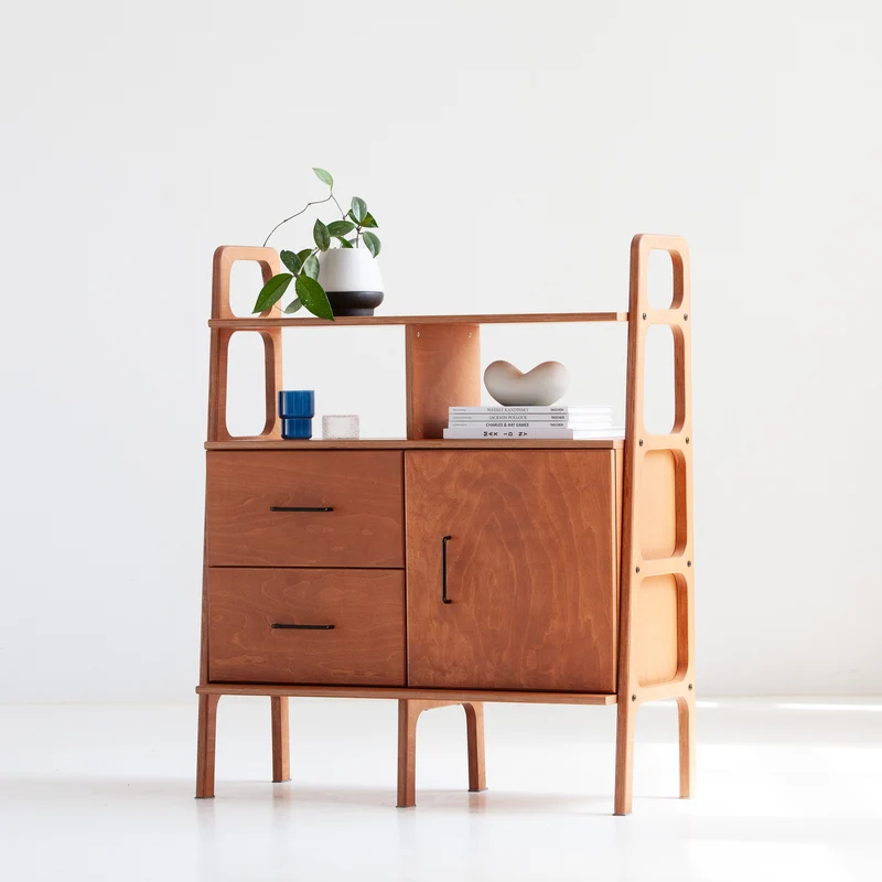 Midlite Bookcase · 97 cm · Drawers + Cabinet