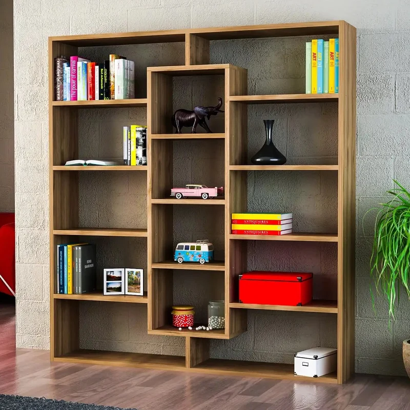 Bibliothèque “BIBLIELEGANCE” Bois Naturel - Meuble de Rangement Design & Original