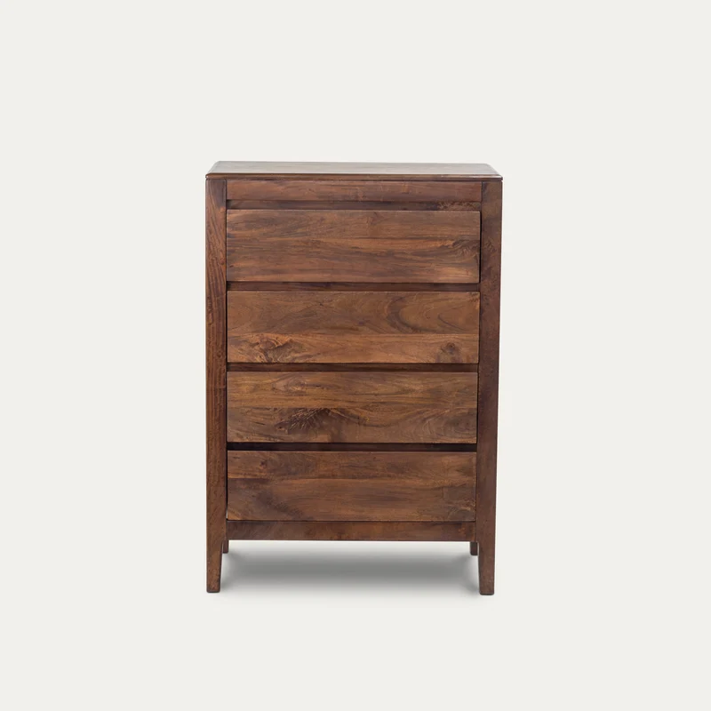 Commode Dunia 4 tiroirs – manguier massif brun
