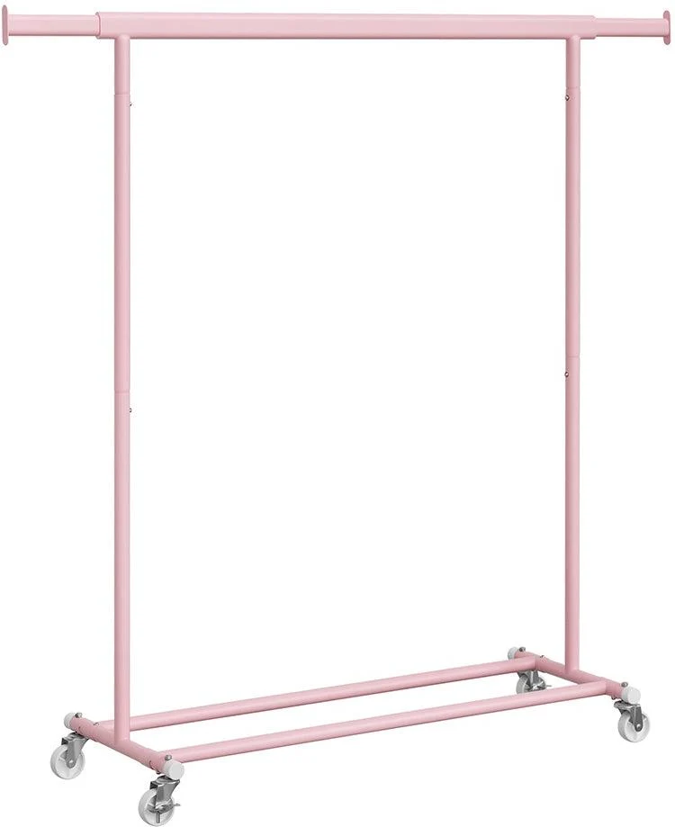 Table de bureau réglable en hauteur 45,4 x 92-132 x 160 cm design moderne confort ergonomique en acier rose bonbon 12_0011606