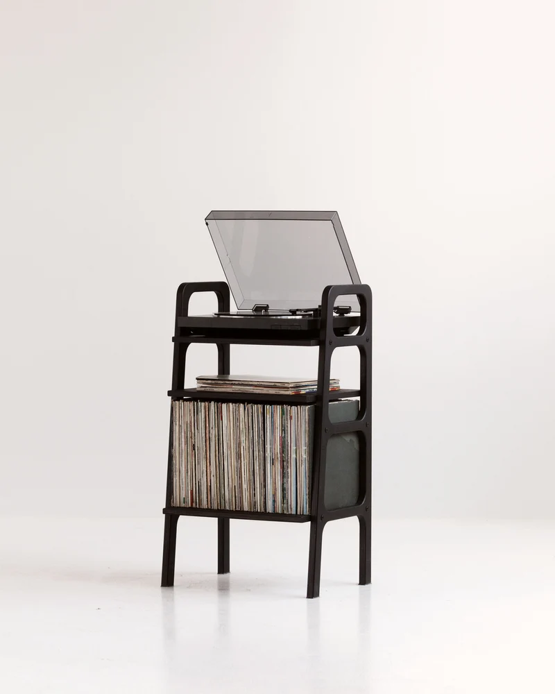 Mini Bookcase with vinyl space · 90 cm