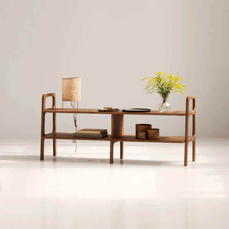 Mid-Century TV Stand · Open