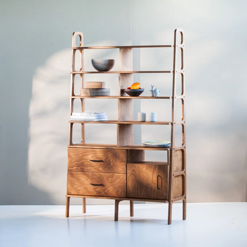 Maxi Bookcase · 120 cm · Drawers + Open