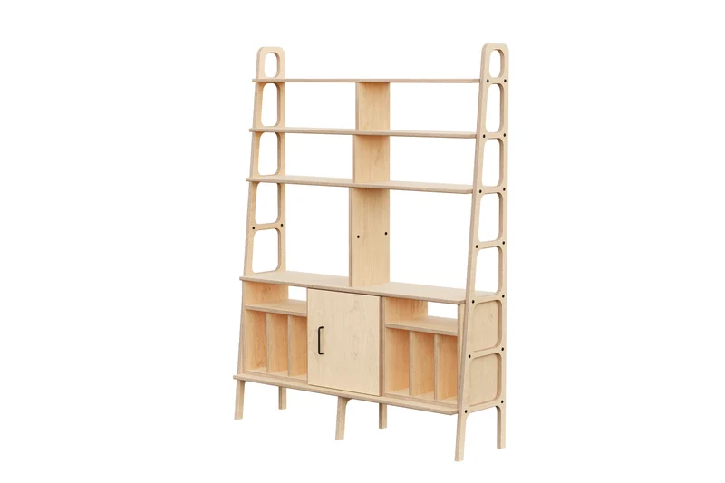 Maxi Bookcase · 143 cm · Vinyl + Cabinet + Vinyl