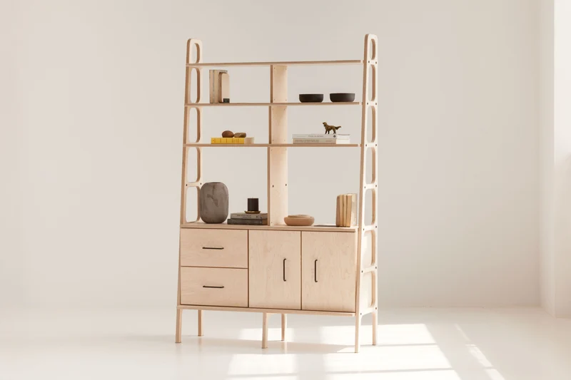 Maxi Bookcase · 120 cm · Drawers + Cabinet