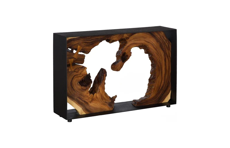 Console encadrée en bois naturel 32*48*12"