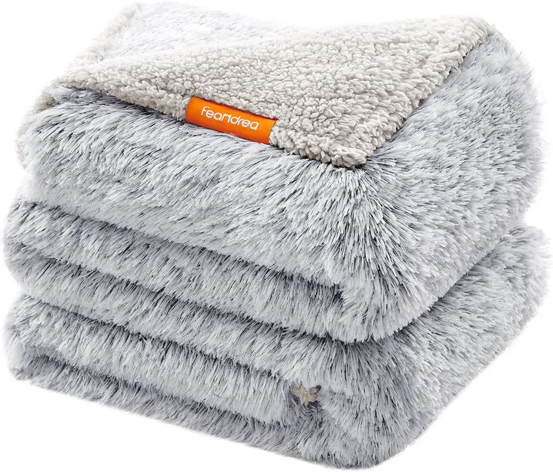 Couverture pour chien réversible protection canapé 203 x 152 cm douce ambiance cosy en peluche grise 12_0011885
