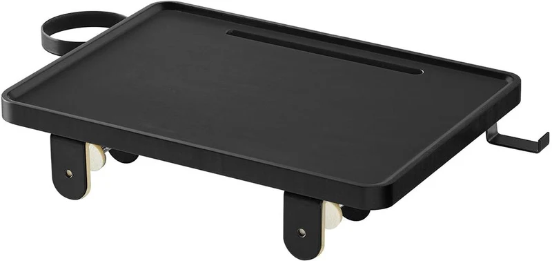 Table de chevet étagère de lit pour lit superposé 27 x 37,8 x 7,9 cm avec porte-verre rotatif ambiance moderne en bambou noir 12_0011873